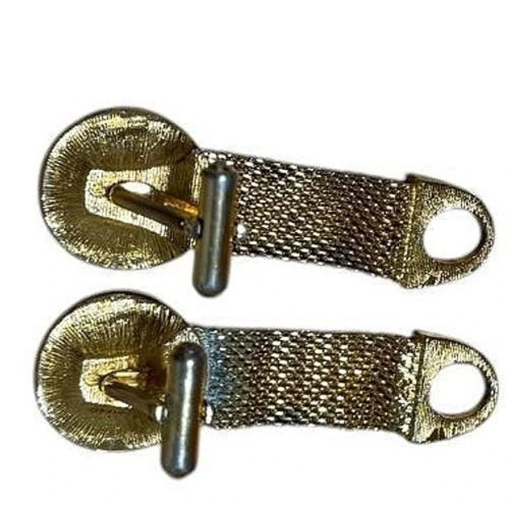 Vintage Cuff Links Set: Silver Tone, Mesh Design, Formal‎ Wear, Lot of 3